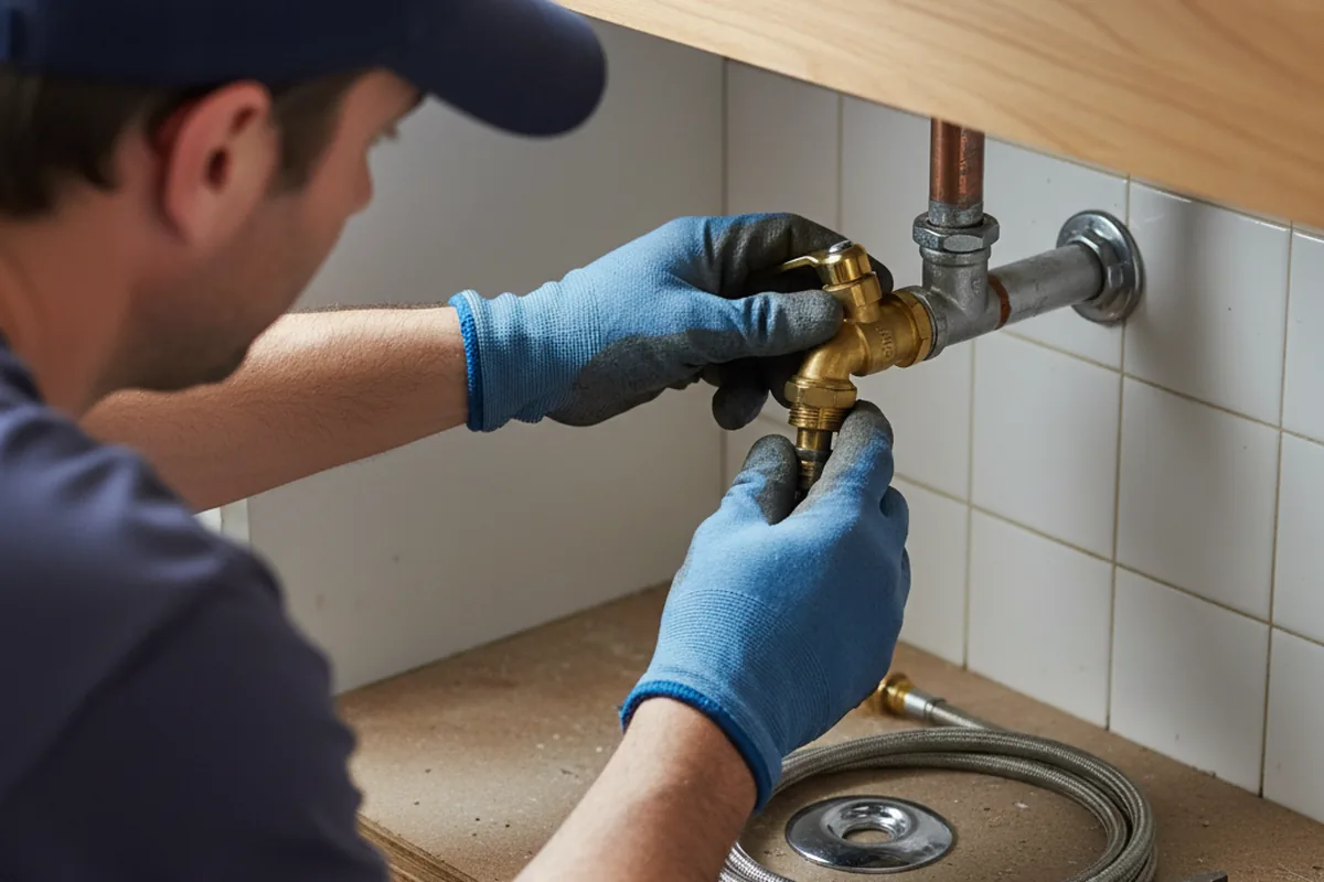 Shutoff valve and fitting work during Burst Pipe Repair in Kenton